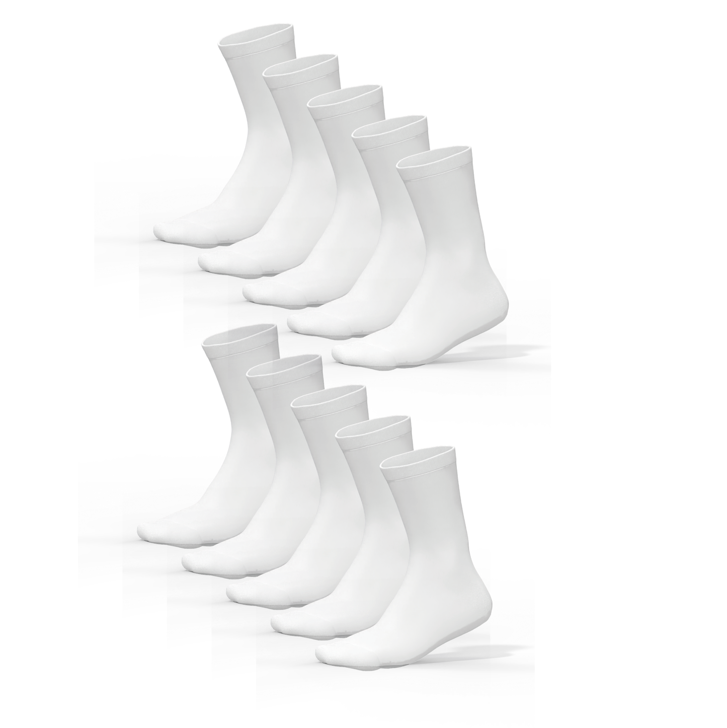 (10 Pack) Bamboo Kids Socks WHITE