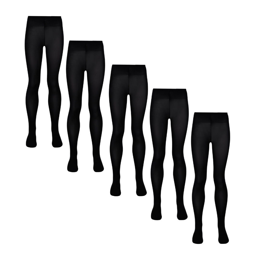 (5 Pack) Girls Tights BLACK