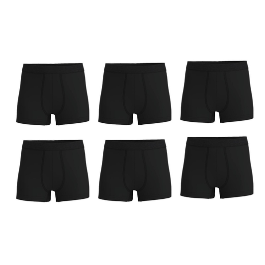 (6 Pack) Cotton Boxers BLACK