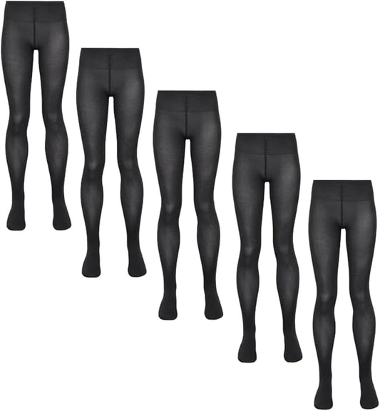 (5 Pack) Girls Tights CHARCOAL
