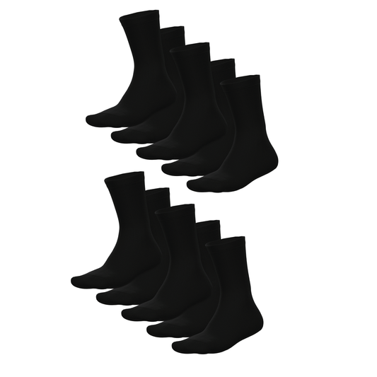 (12 Pack) Cotton Calf Socks BLACK